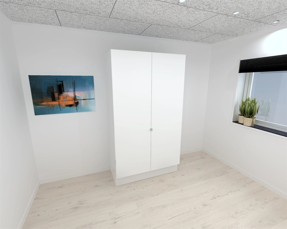 Kitchn Garderobeskap med 2 dører i hvit 120 cm fra Kitchn med Daytona front